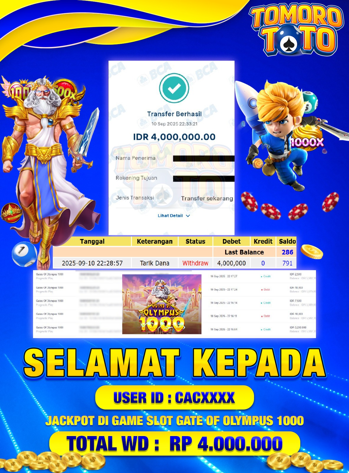 BUKTI JP TOMOROTOTO 10 SEPTEMBER 2025