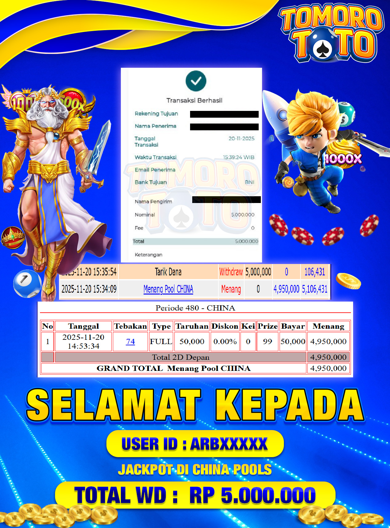 BUKTI JP TOMOROTOTO 20 NOVEMBER 2025