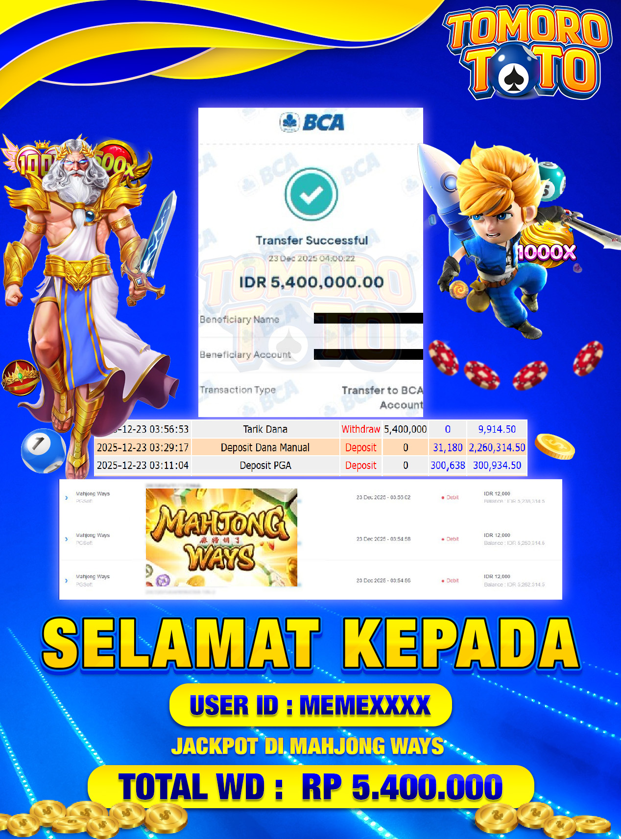 BUKTI JP TOMOROTOTO 23 DESEMBER 2025